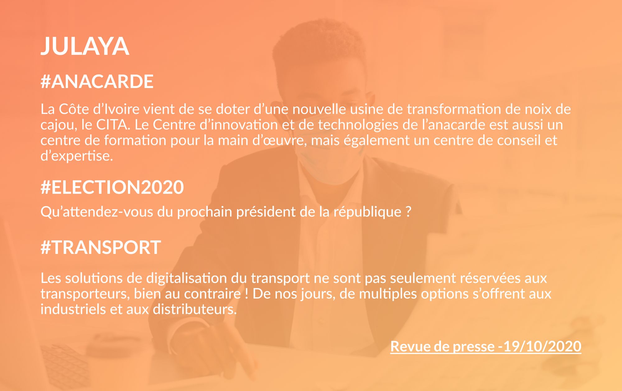 Revue de presse du 19/10/2020