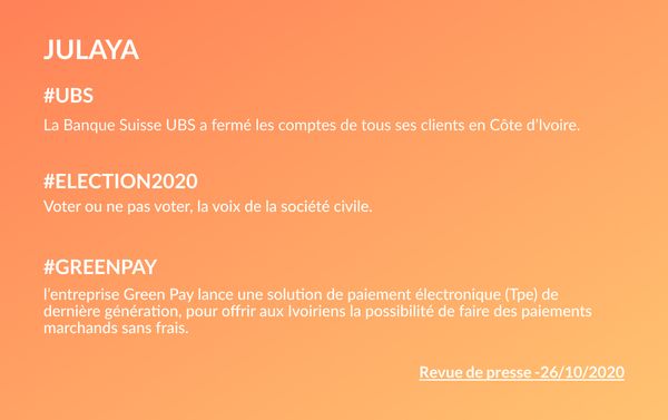 Revue de presse du 26/10/2020