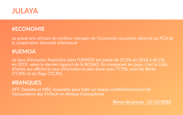 Revue de presse du 21 /12/2020